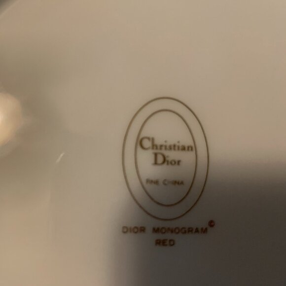 Christian Dior Vintage Red Monogram 4 Bowls - Picture 3 of 3